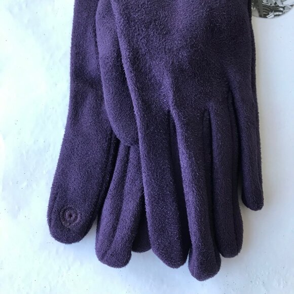 Elle Women  Gloves  Purple Lined  Smart Touch MSRP $32 - Picture 3 of 6